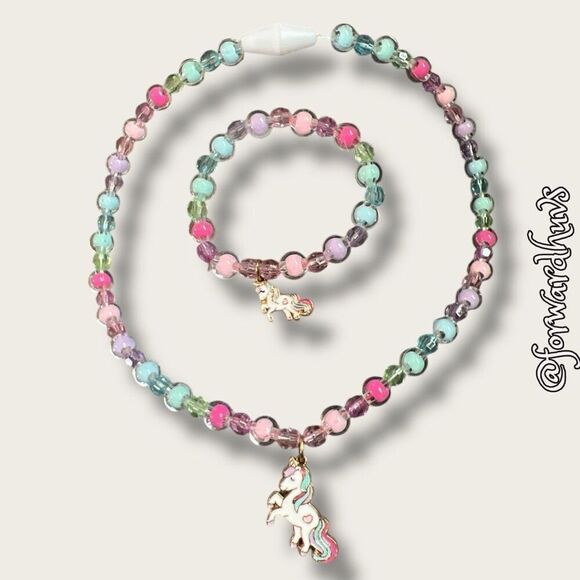 Bundle Sale 3 for $15 | Kids Unicorn Necklace & Bracelet - Picture 3 of 11